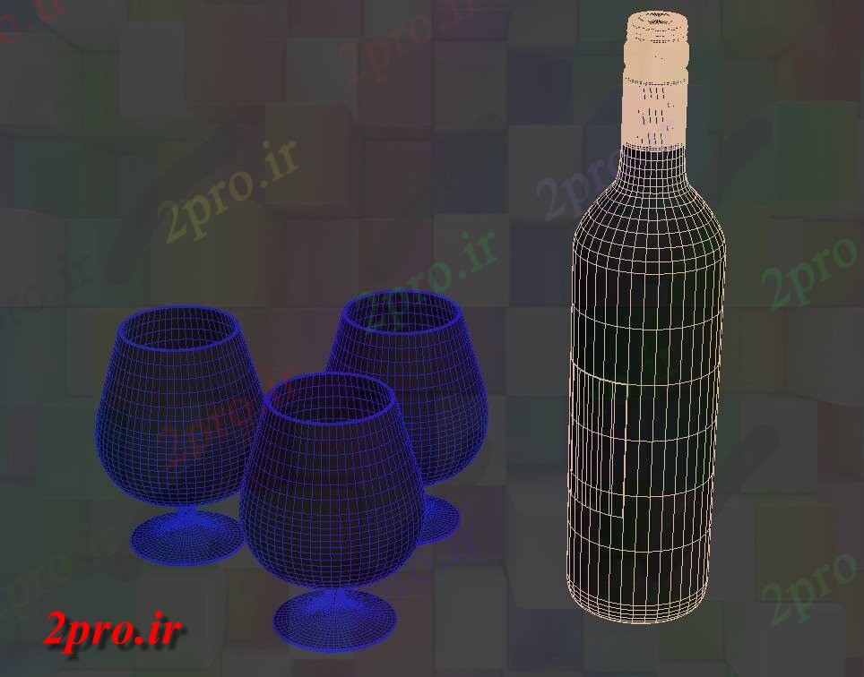دانلود تری دی  D MAX بطری شربت فایل و شیشه ای رایگان دانلود کد  (کد20256)