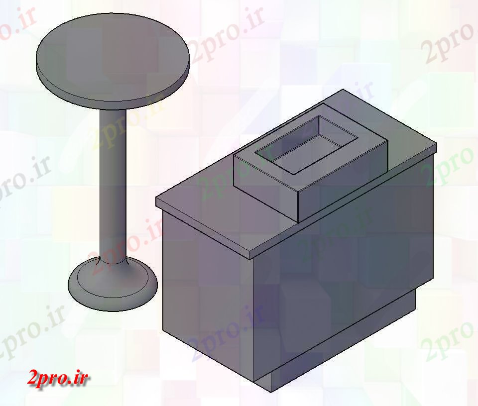 دانلود تری دی  D از نوار صندلی و میز فایل اتوکد رایگان دانلود کد  (کد20265)