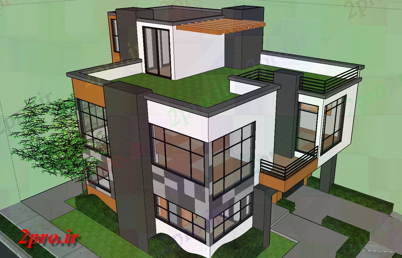 دانلود تری دی  مدرن D خانه های ییلاقی طراحی کد  (کد20743)