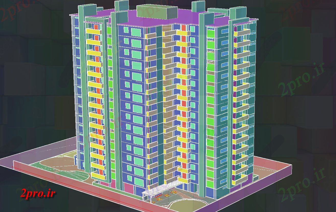 دانلود تری دی  آپارتمان مدرن مدل d کد  (کد20791)