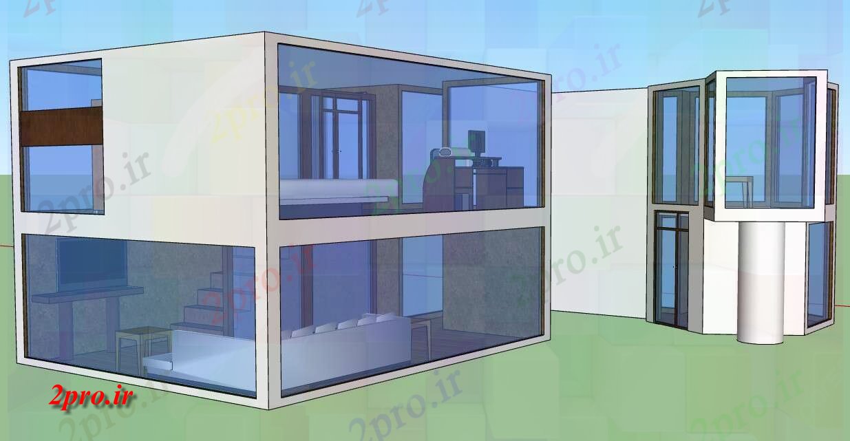 دانلود تری دی  شیشه خانه کد  (کد20943)