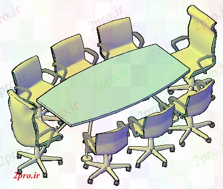 دانلود تری دی  میز نشست D و صندلی طراحی طراحی کد  (کد21041)
