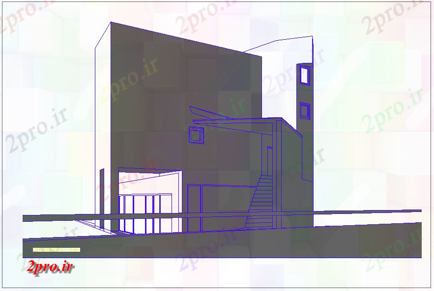 دانلود تری دی  نمای Perspective ساختمان کد  (کد21256)