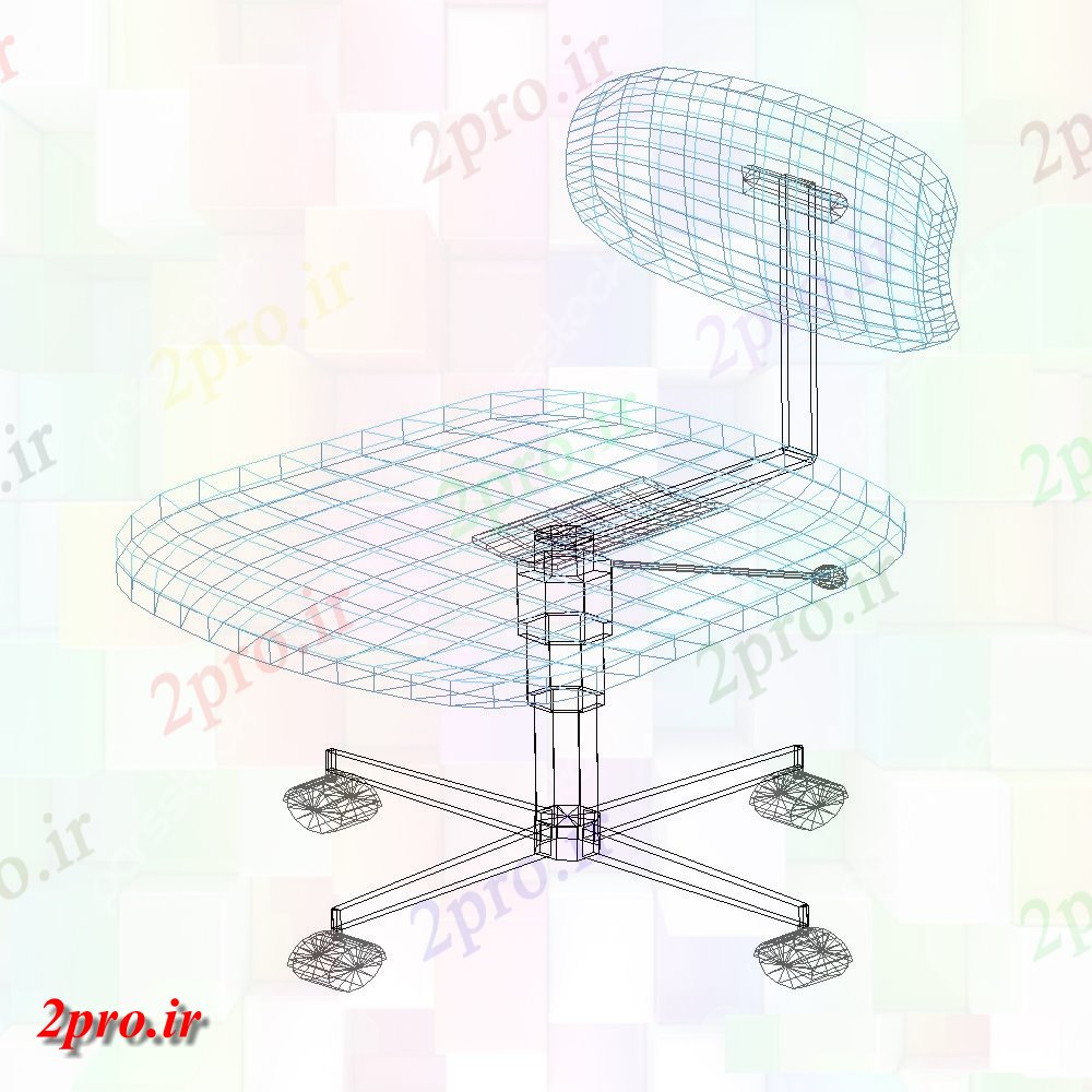 دانلود تری دی صندلی اداری 3D فایل DWG (کد21319)