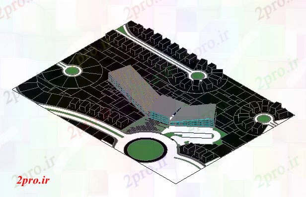 دانلود تری دی  D طراحی سایت پلان از فایل dwg باشگاه خانه کد  (کد21325)