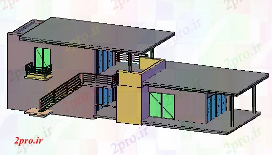 دانلود تری دی  D طراحی جزییاتی تک خانواده طراحی خانه طراحی کد  (کد21383)