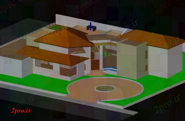 دانلود تری دی  مدل خانه نمایش D فایل dwg کد  (کد21421)