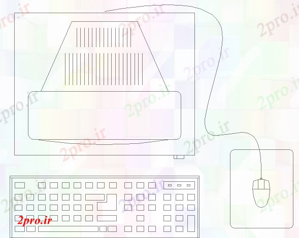 دانلود تری دی  D ارتفاع طراحی یک کامپیوتر-صفحه کلید و ماوس  کد  (کد21459)