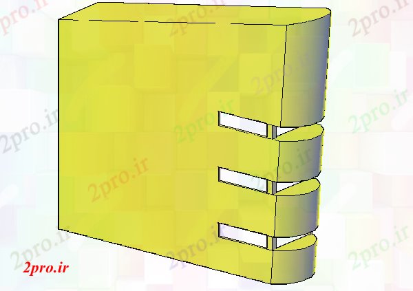دانلود تری دی   D ارتفاع دیوار فایل dwg جزئیات کد  (کد21626)