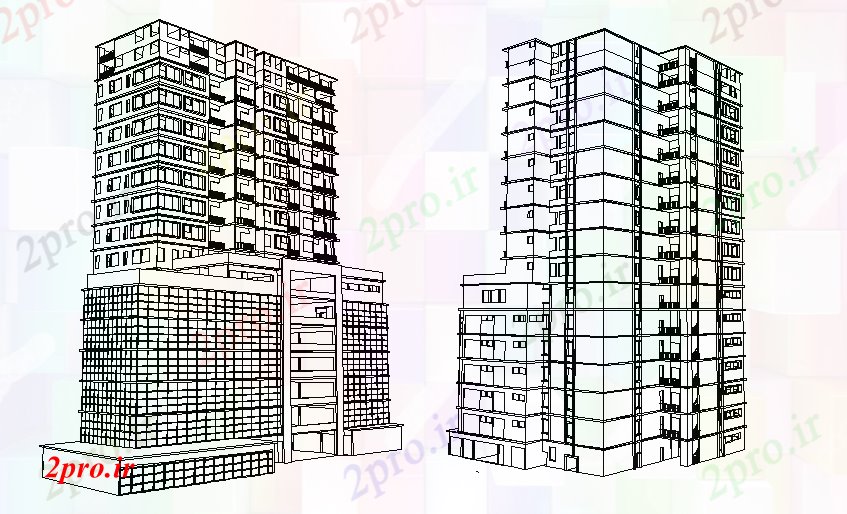 دانلود تری دی   D تجاری بلند ساختمان ارتفاع طرح جزئیات  کد  (کد21639)