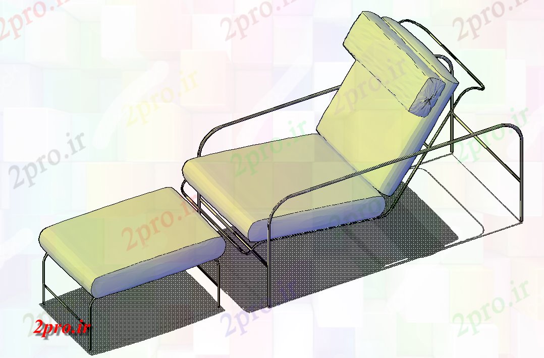 دانلود تری دی  صندلی سالن مشاهده صفحه ارتفاع فایل dwg کد  (کد21673)