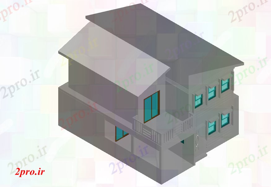 دانلود تری دی  معماری طرح ارتفاع D از یک خانه کد  (کد21682)