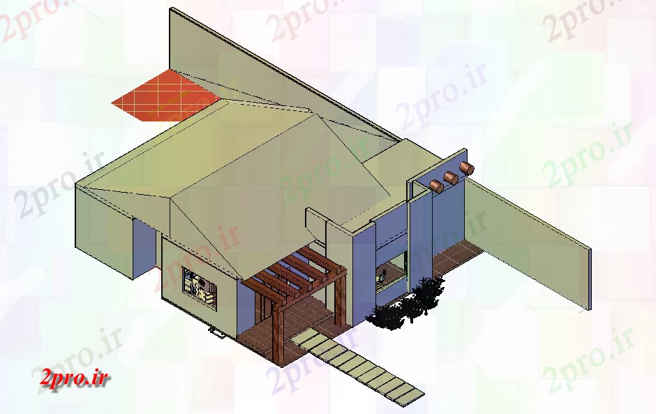 دانلود تری دی  تنها طبقه خانه طراحی کد  (کد21693)