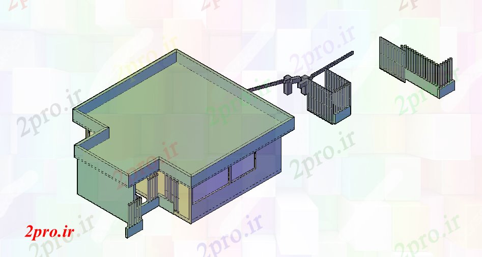 دانلود تری دی  نظر طرح معماری یک فایل dwg خانه گارد کد  (کد21698)