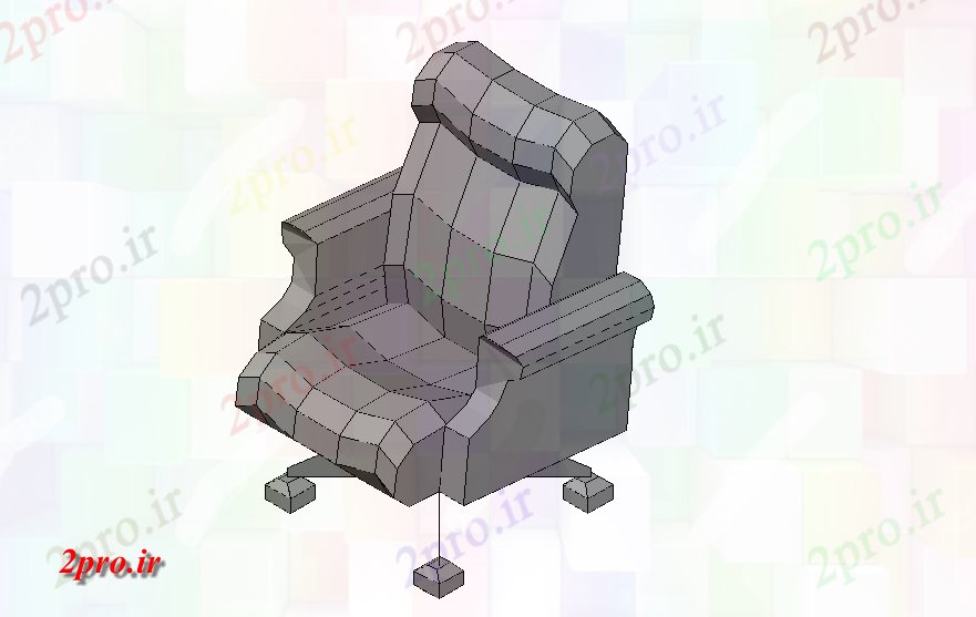 دانلود تری دی  صندلی اداری مدل D در  کد  (کد21699)