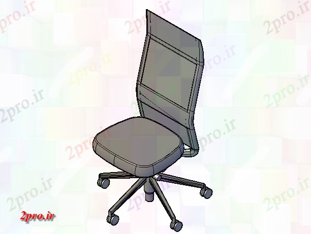 دانلود تری دی  تماس بالا D صندلی اداری کد  (کد21727)