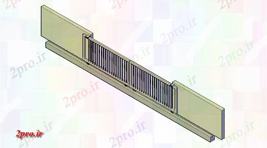 دانلود تری دی  فلزی کشویی D دروازه کد  (کد21807)