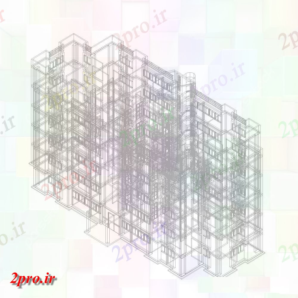 دانلود تری دی  طبقه مسکونی ساختمان های D کد  (کد21810)