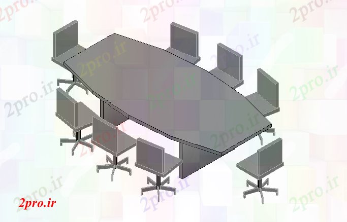 دانلود تری دی  اتاق هیئت مدیره میز و صندلی D کد  (کد21830)