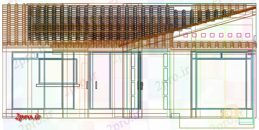دانلود تری دی  جبهه ارتفاع  D فایل dwg خانه جزئیات کد  (کد21911)