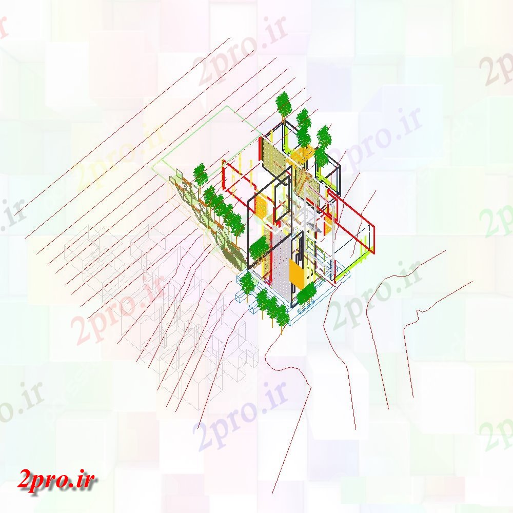 دانلود تری دی 3 D طرح خانه های مسکونی فایل DWG جزئیات (کد21934)