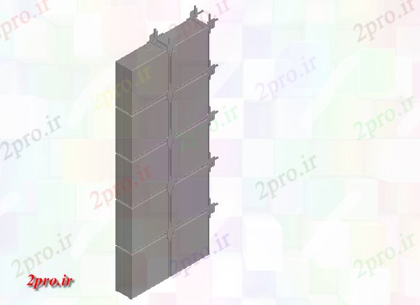 دانلود تری دی  شیشه ای ساختمان های بتنی D مواد کد  (کد21946)