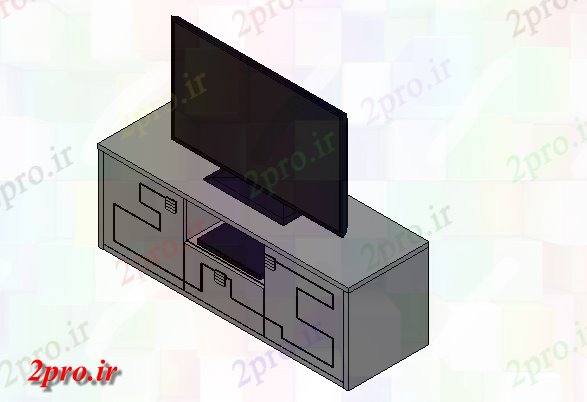 دانلود تری دی  واحد تلویزیون D فایل dwg طراحی کد  (کد22066)