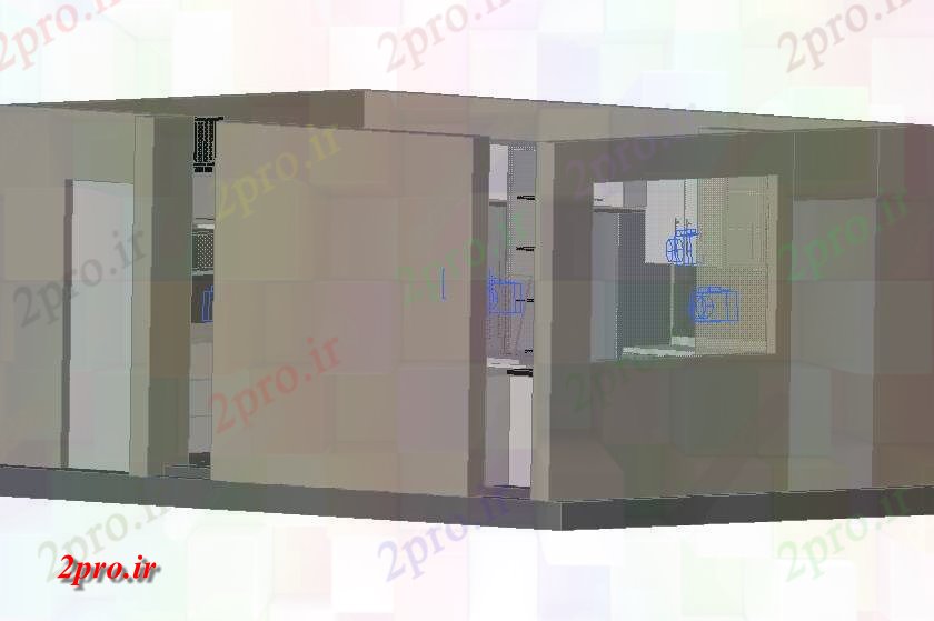 دانلود تری دی  آشپزخانه در  D فایل طرح dwg جزئیات کد  (کد22175)
