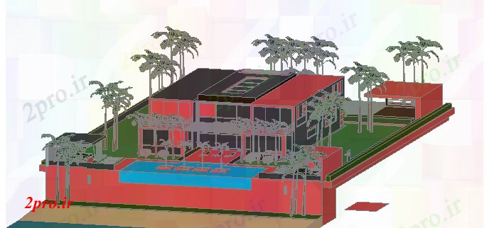دانلود تری دی  طراحی ارتفاعی از یک خانه در D کد  (کد22185)