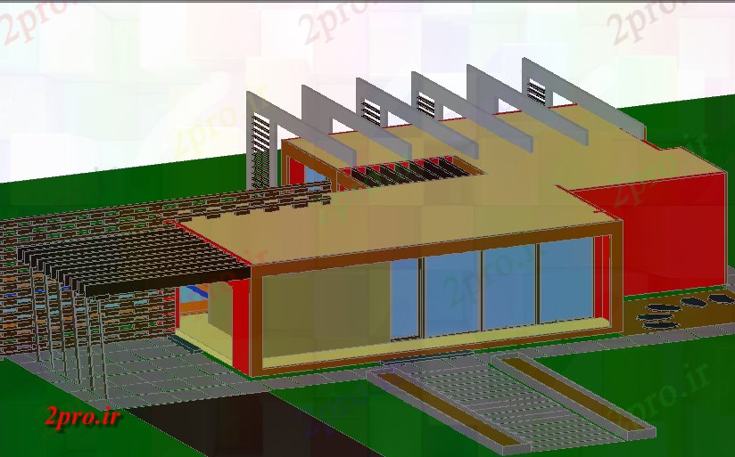 دانلود تری دی  تعطیلات خانه  D فایل dwg جزئیات کد  (کد22213)