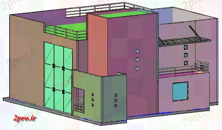 دانلود تری دی  مینیمالیستی خانه  D شامل ارائه طرح جزئیات فایل dwg کد  (کد22215)