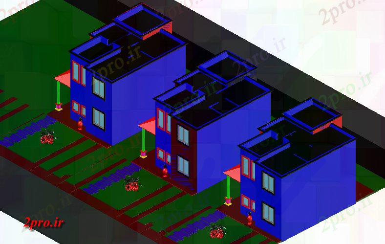 دانلود تری دی  مشاهده مسکن با  تن در D نمایش فایل dwg کد  (کد22225)