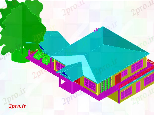 دانلود تری دی   D خانه و برنامه ریزی فایل dwg جزئیات کد  (کد22237)