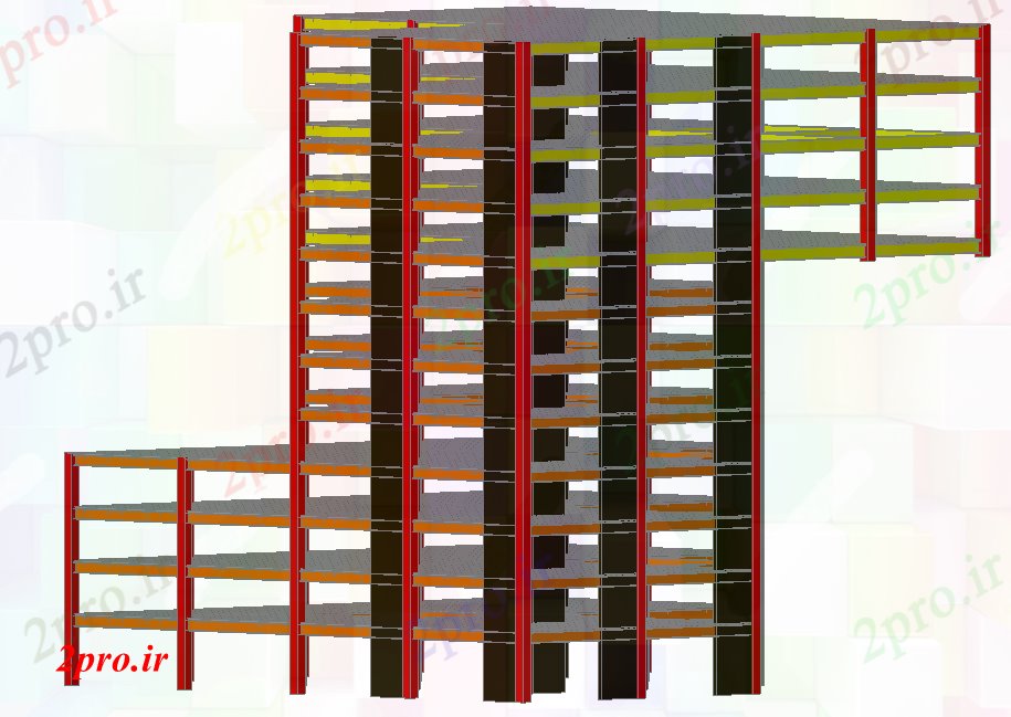 دانلود تری دی   D ساخت و ساز در طرح فولاد فایل dwg جزئیات کد  (کد22386)