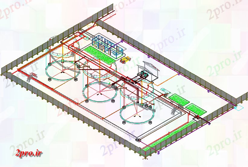 دانلود تری دی  کارخانه صنعتی  D طرح مخزن مزرعه جزئیات کد  (کد22519)