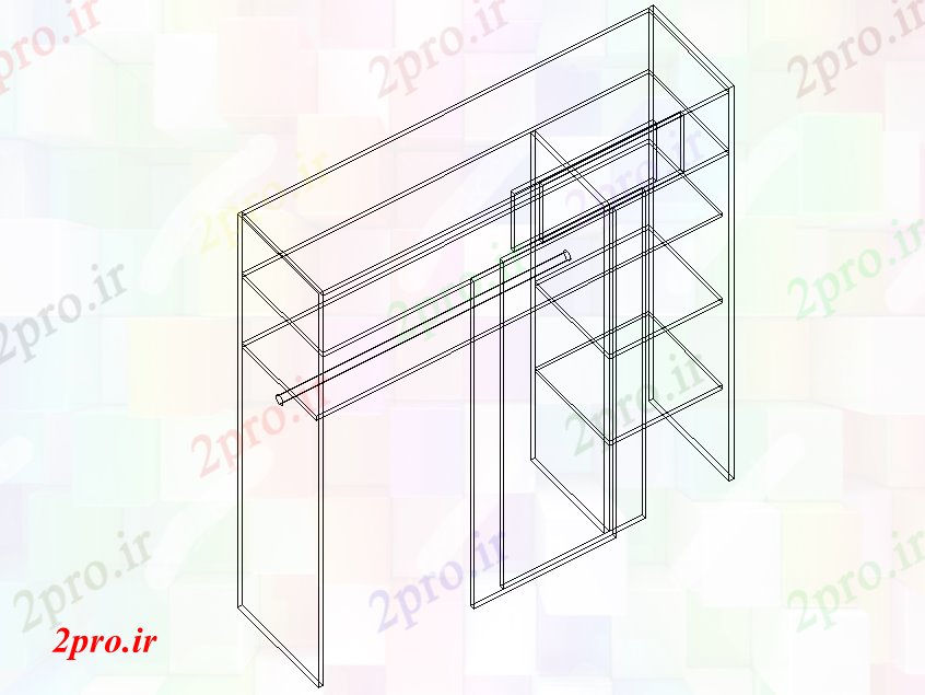 دانلود تری دی  کابینه  D طرح جزئیات کد  (کد22520)