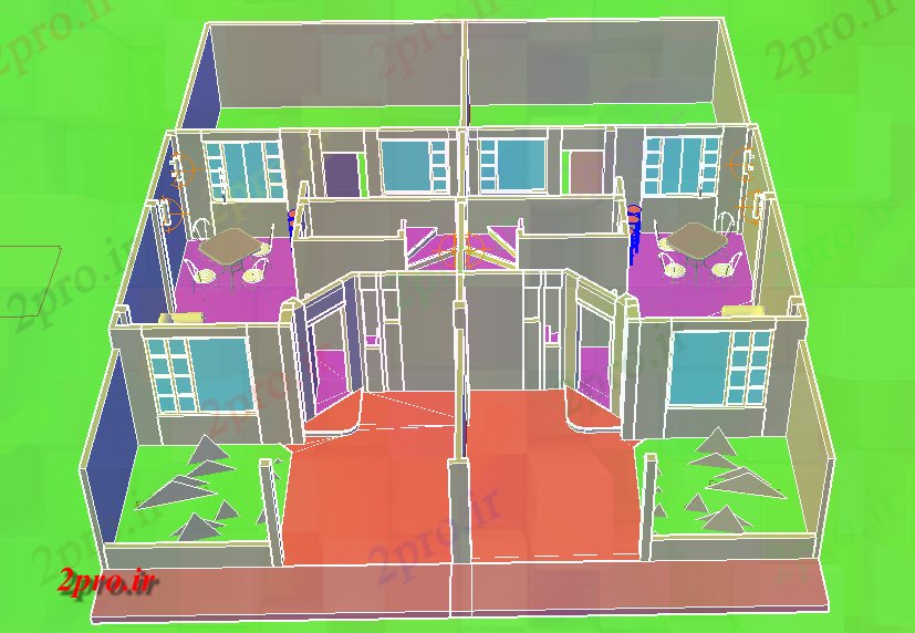 دانلود تری دی  خانه شهر  D طرح جزئیات کد  (کد22536)