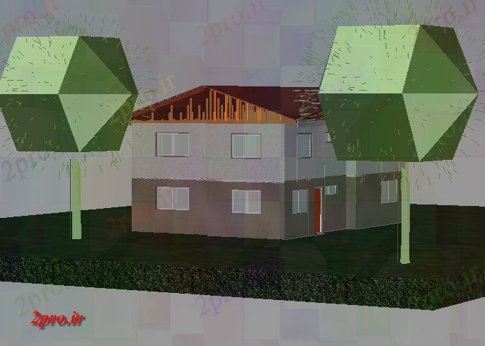 دانلود تری دی  باغ خانه  D طرح  جزئیات کد  (کد22577)
