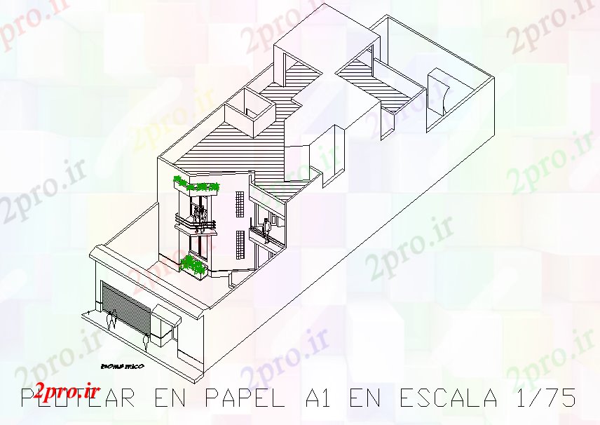 دانلود تری دی   D خانه محل زندگی فایل dwg جزئیات کد  (کد22604)