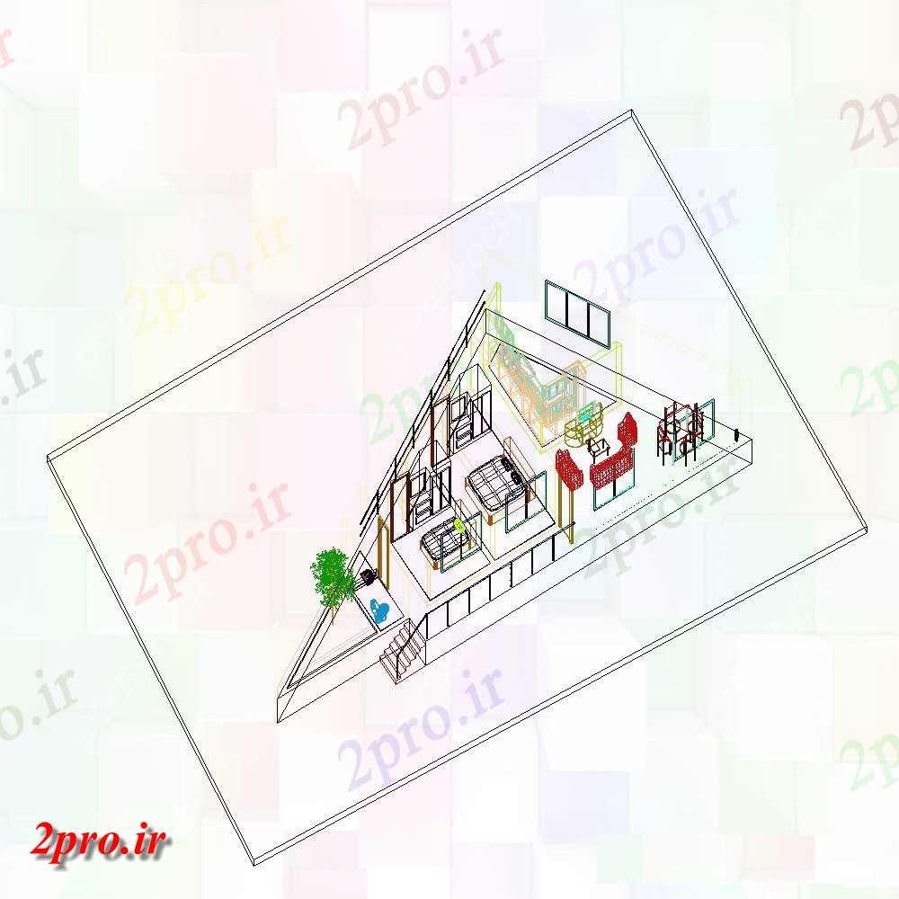 دانلود تری دی 3 D طرح خانه فایل DWG (کد22618)