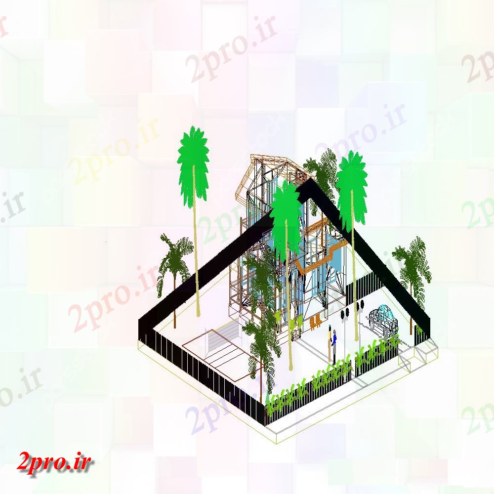 دانلود تری دی 3 D طرح خانه فایل اتوکد (کد22749)