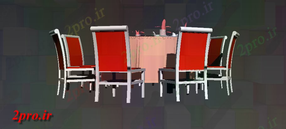 دانلود تری دی  مدل D از ناهارخوری میز و صندلی  مبلمان D MAX فایل کد  (کد22798)