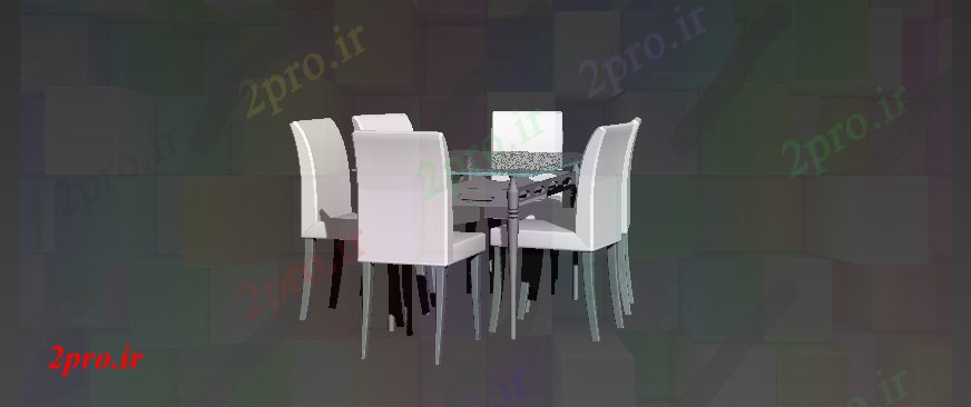 دانلود تری دی  ناهارخوری میز و صندلی D مدل D MAX فایل کد  (کد22799)