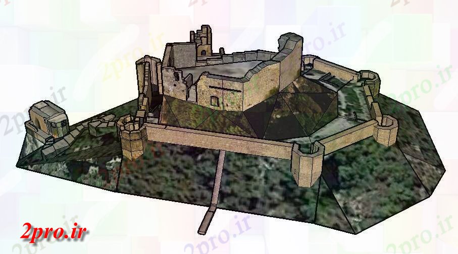 دانلود تری دی  قلعه میراث با ساختمان قدیمی D  ارتفاع طراحی جزئیات  کد  (کد22855)