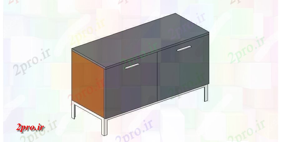 دانلود تری دی  کابینه کوچک بلوک D جزئیات طراحی    های چوبی کد  (کد22884)