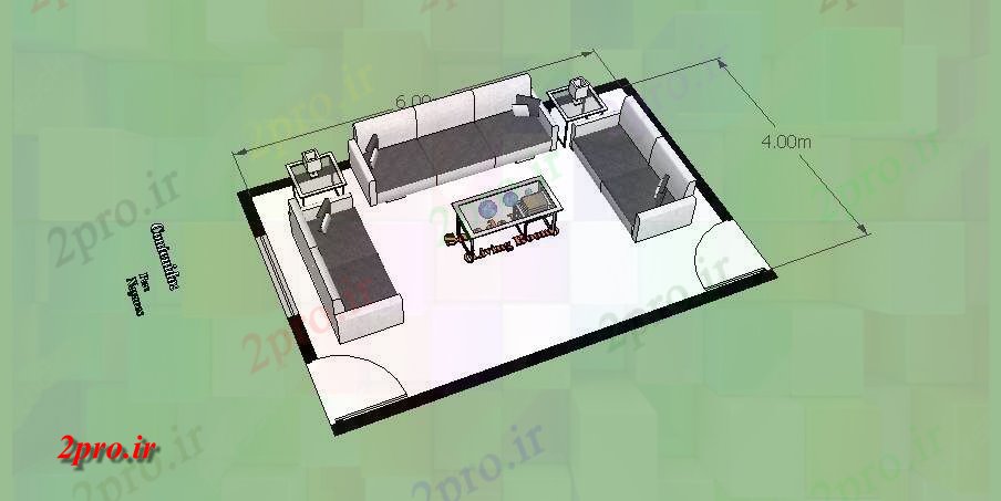 دانلود تری دی  مدرن مبلمان اتاق نشیمن بلوک D  جزئیات طراحی  SKP فایل کد  (کد22926)