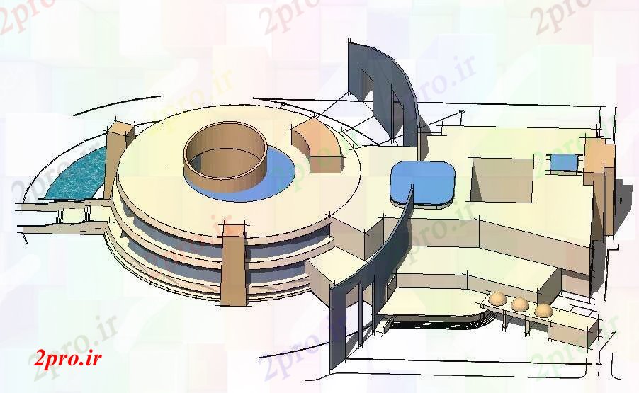 دانلود تری دی  حلب موزه جدید ساخت D  مدل طراحی جزئیات SKP فایل کد  (کد22935)