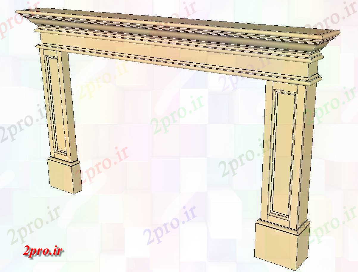 دانلود تری دی  شومینه چوبی manten جزئیات طراحی  D SKP فایل کد  (کد22988)