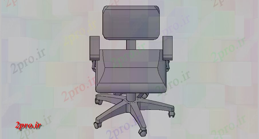 دانلود تری دی  تنها گردان صندلی اداری بلوک D جزئیات طراحی    کد  (کد23018)