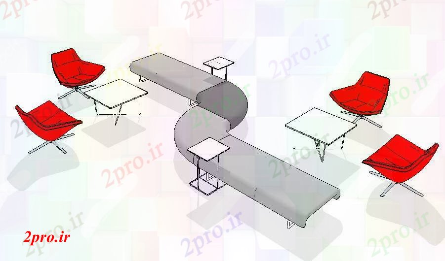 دانلود تری دی  خلاق متعدد D بلوک های مبلمان  طراحی جزئیات  کد  (کد23019)